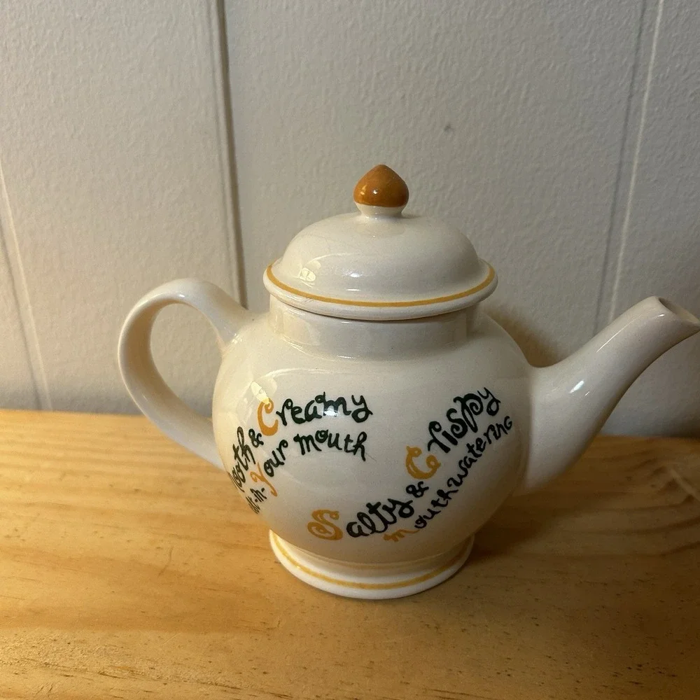 Vintage Mister Donut Teapot FITCH USA Novelty Ceramic Cream Top Creamer / Teapot